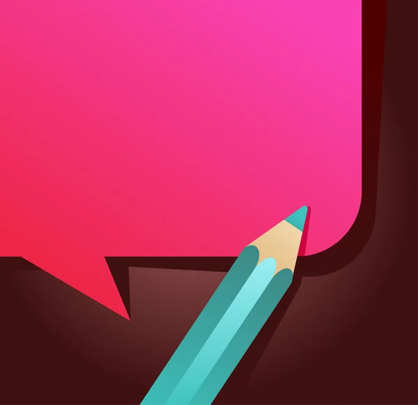 Retour à l'école - bulle vocale avec icône crayon — Image vectorielle