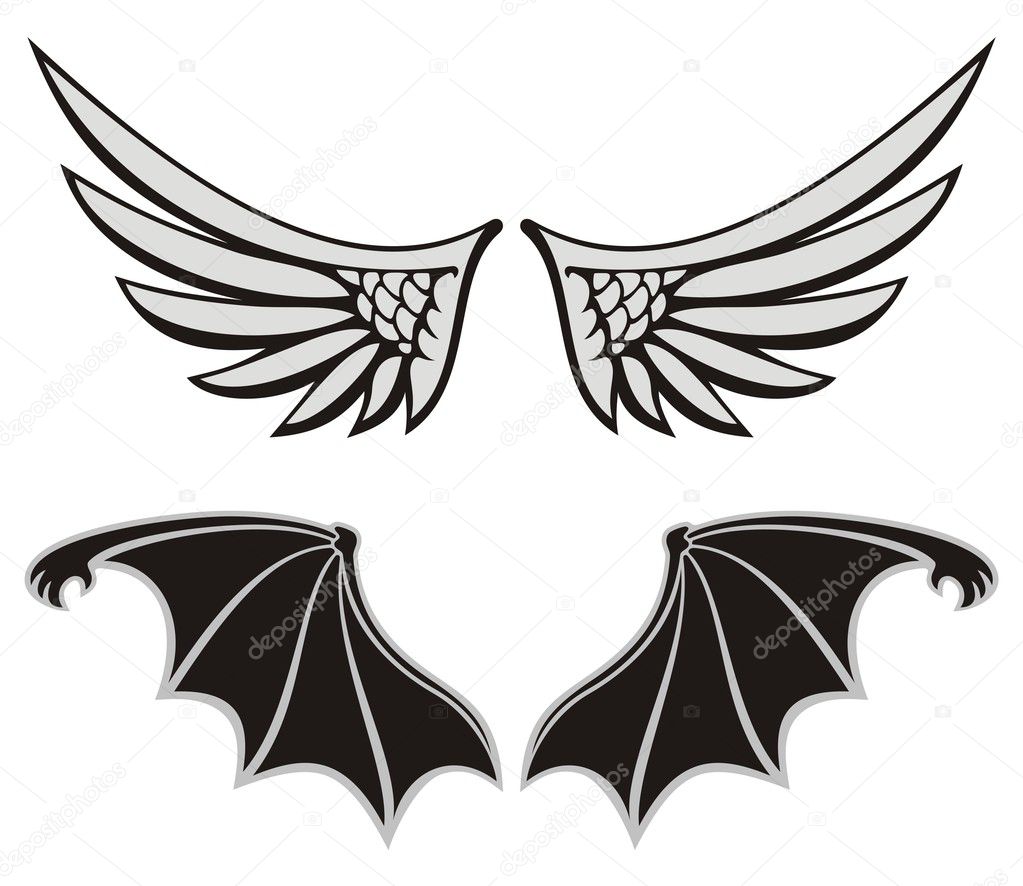 Angel and devil Stock Vector Image by ©fractal #5523875