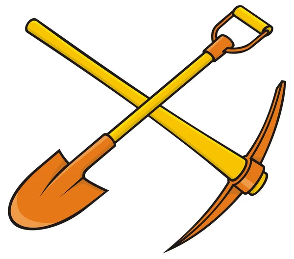 Pickaxe and shovel — Stock Vector