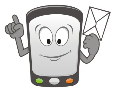 Mobile message cartoon clipart