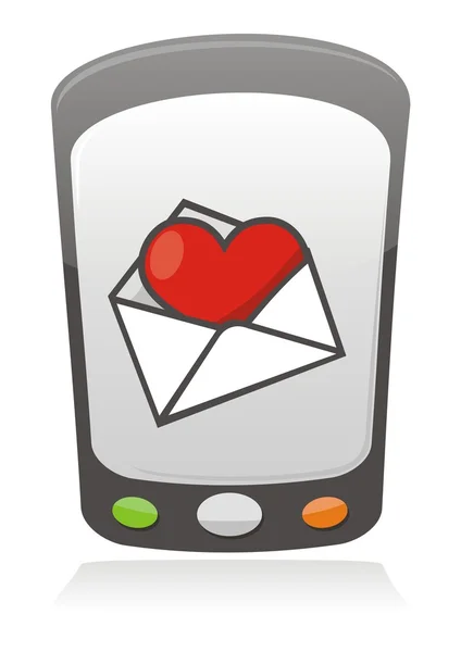 Mobiele liefde pictogram — Stockvector