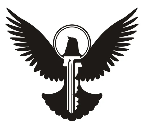 Taube mit Schlüssel — Stockvektor