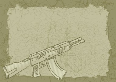 Firearm on grunge clipart