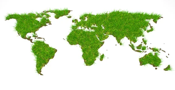 Wereldkaart van gras — Stockfoto