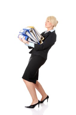 Mature business woman's working hard. clipart