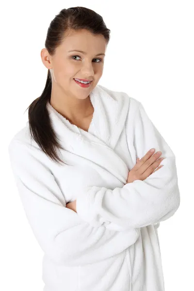 Young beautiful caucasian woman after bath — Stock Photo, Image