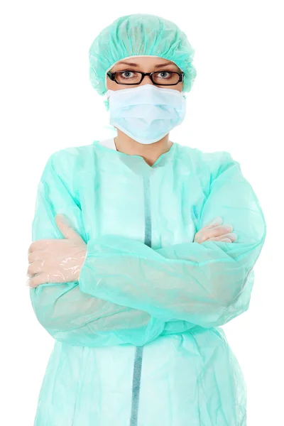 Retrato de mulher cirurgiã ou enfermeira — Fotografia de Stock