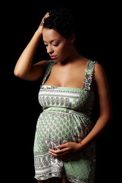 Депрессивная беременная женщина — стоковое фото