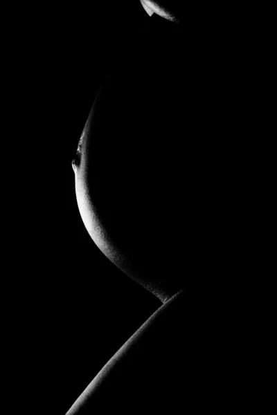 Silhouette einer schwangeren Frau — Stockfoto