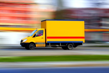 Speedy yellow van clipart