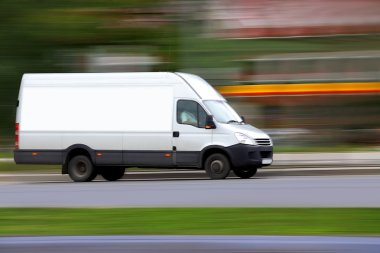 Blur speedy white van clipart