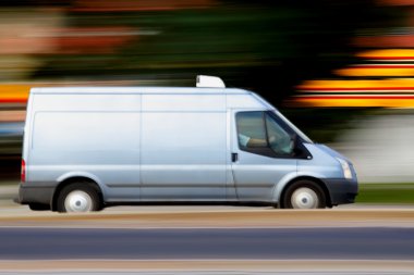 Blur speedy blue van clipart