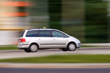 Blur speedy phone taxi will be on time clipart