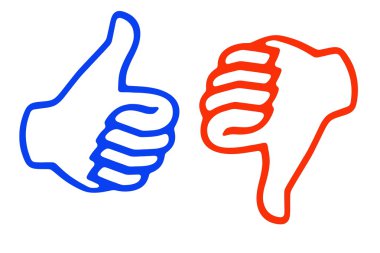 Thumb up and down clipart