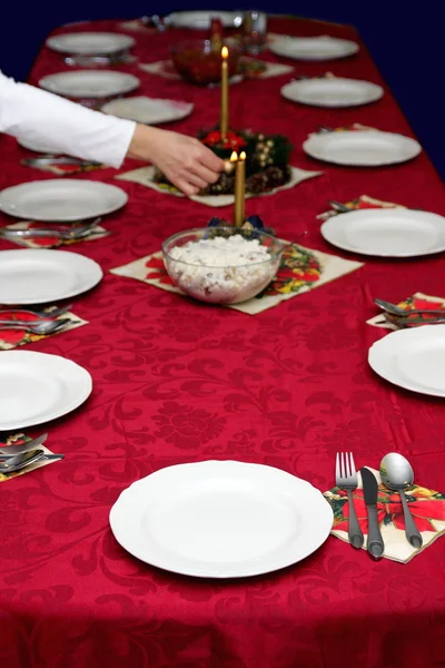 Apparecchiare la tavola per Natale — Foto Stock