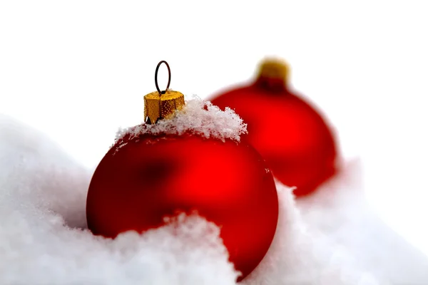 Christmas kırmızı cam topları — Stok fotoğraf