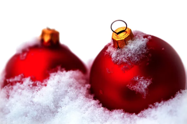 Palle di vetro rosso di Natale — Foto Stock
