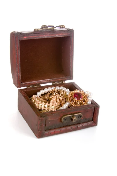 Коричневый ящик с сокровищами — стоковое фото