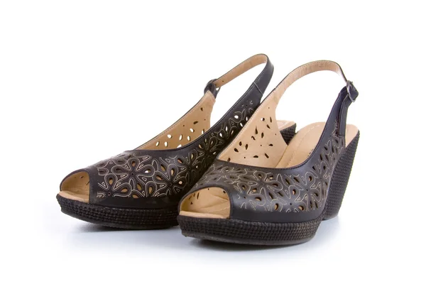 Paar van vrouwelijke zwarte schoenen — Stockfoto