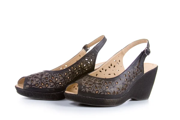 Coppia di scarpe nere femminili — Foto Stock