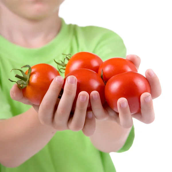 Garçon aux tomates — Photo
