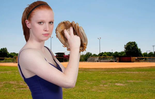 Mujer jugador de béisbol —  Fotos de Stock