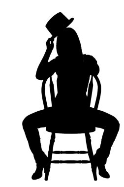 Woman Wearing a Top hat clipart