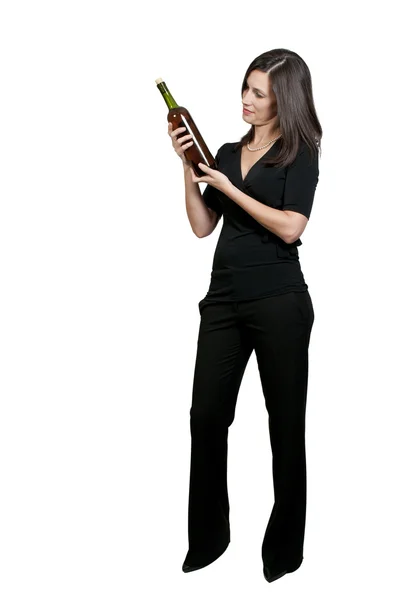 Frau mit Wein — Stockfoto