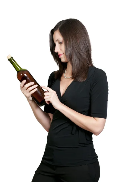 Žena s vínem — Stock fotografie