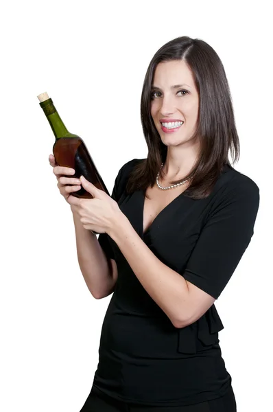 Женщина с вином — стоковое фото