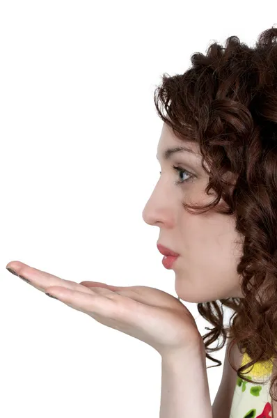 Woman Blowing a Kiss — Stock Photo, Image