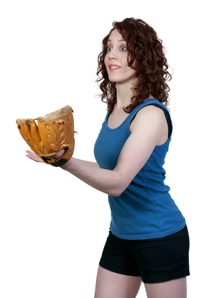 Γυναίκα παίκτης του μπέιζμπολ — Φωτογραφία Αρχείου