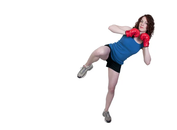 Mujer Kickboxing — Foto de Stock