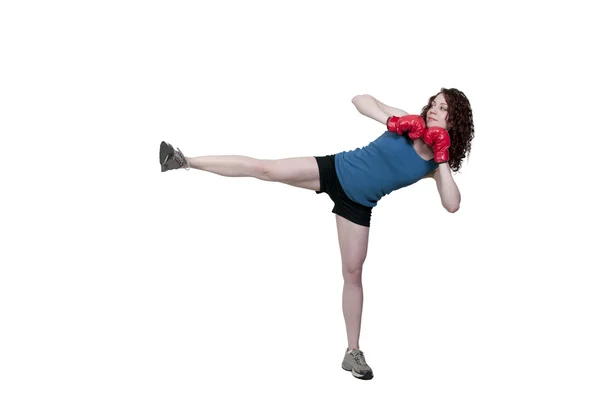 Mujer Kickboxing —  Fotos de Stock