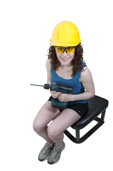 Женщина-строитель — стоковое фото