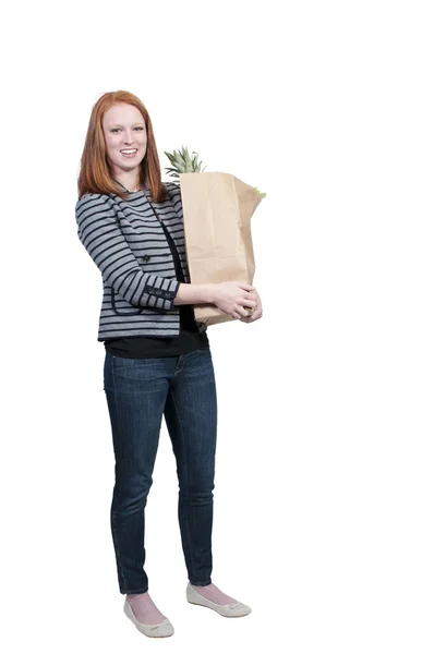 Mujer compras de comestibles — Foto de Stock