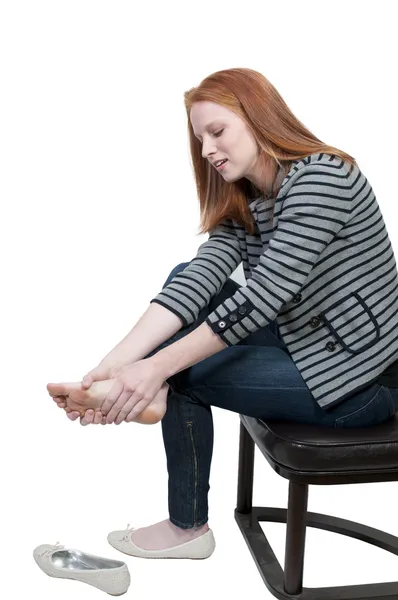 Žena s bolestmi nohou — Stock fotografie