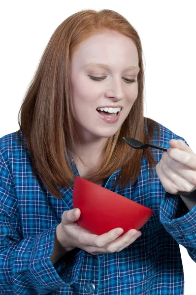 Vrouw eten — Stockfoto