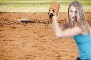 Woman Baseball Player clipart