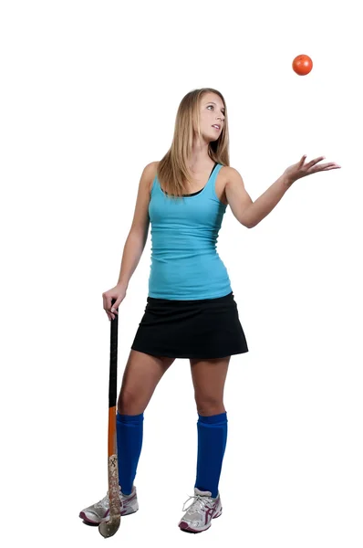 Mujer hockey sobre hierba — Foto de Stock