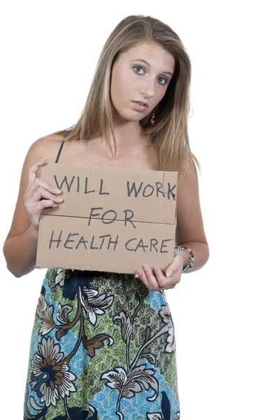 Will Work for Healthcare — Stock Photo, Image