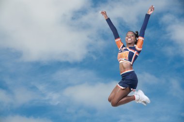 Black Girl Cheerleader clipart