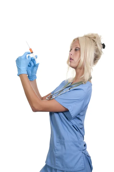 Female Doctor with Syringe — Stock Photo, Image