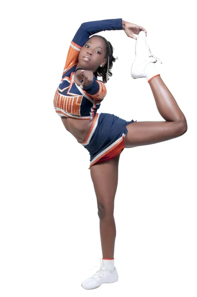 Nero ragazza cheerleader — Foto Stock