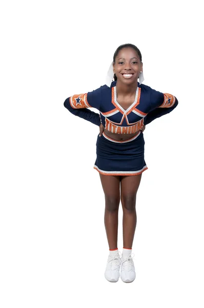 Nero ragazza cheerleader — Foto Stock