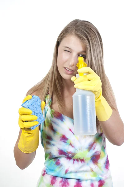 Woman Cleaning House — Stock Photo, Image