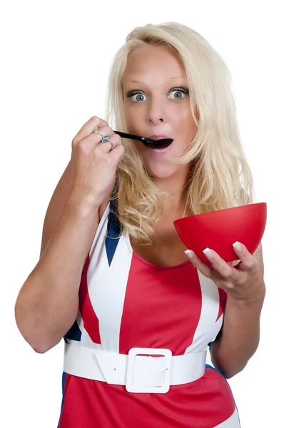 Woman Eating — Stock Photo, Image