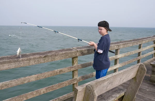 Halászati fiú — Stock Fotó