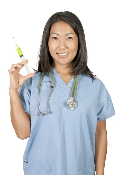 Female Doctor with Syringe — Stock Photo, Image