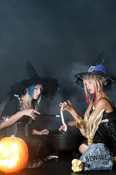 Witches with Snake — Stock Photo, Image